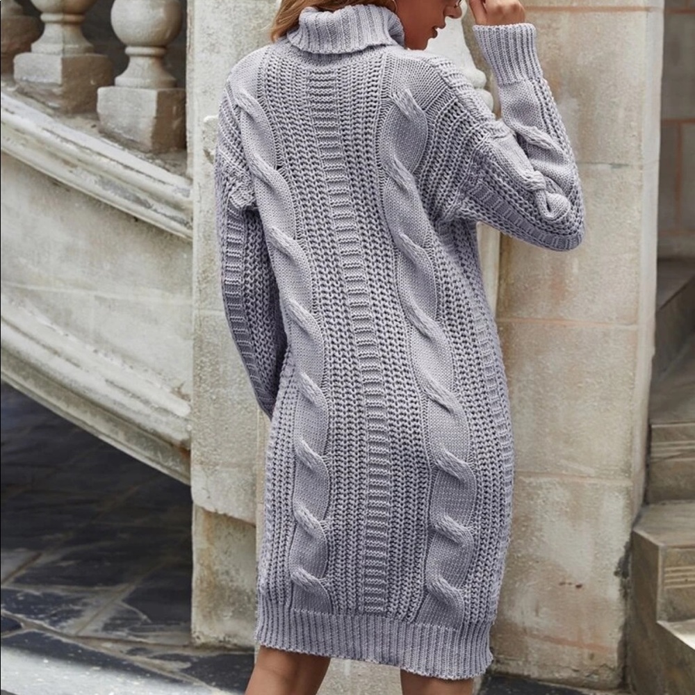 Gray Sweater Dress - Picture 3 of 5